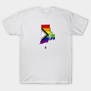 Progress pride flag - Rhode Island T-Shirt